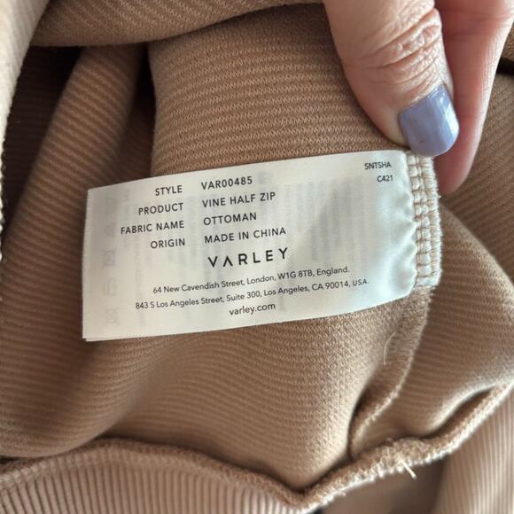VARLEY | Women's Vine Half-Zip Pullover Tan Size XL - Picture 5 of 7